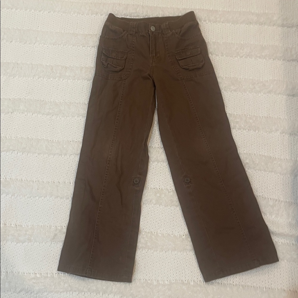 Y2K The Children’s Place brown cargo pants pockets flare girls size 8